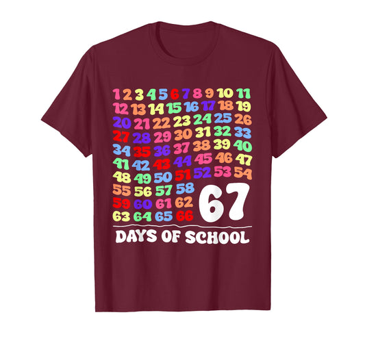 67th Day of School Teacher Kids 100th Days T-Shirt