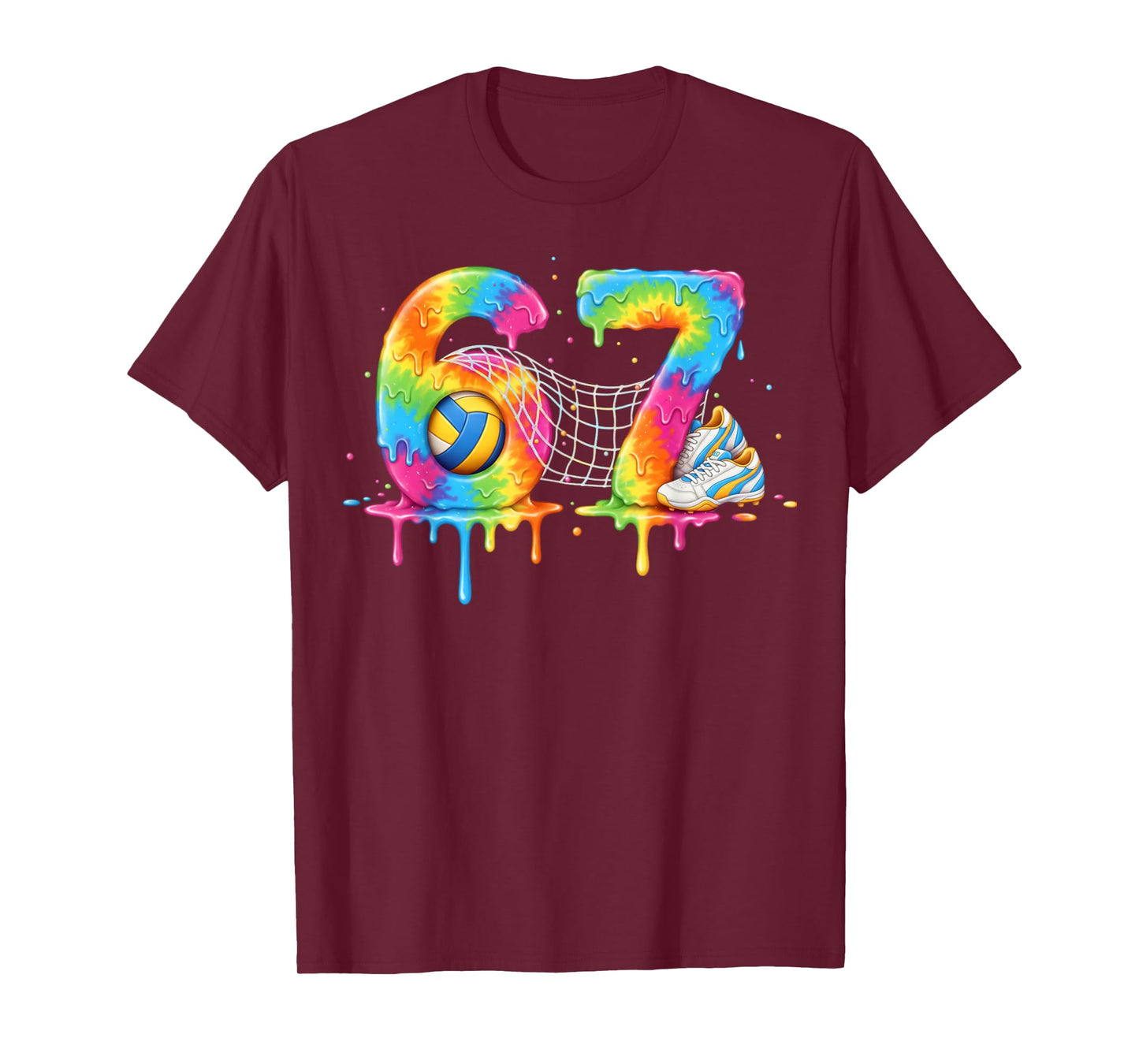 Kids Meme 67 Six 6 Seven 7 Icecream Drip Volleyball Net Shoe T-Shirt