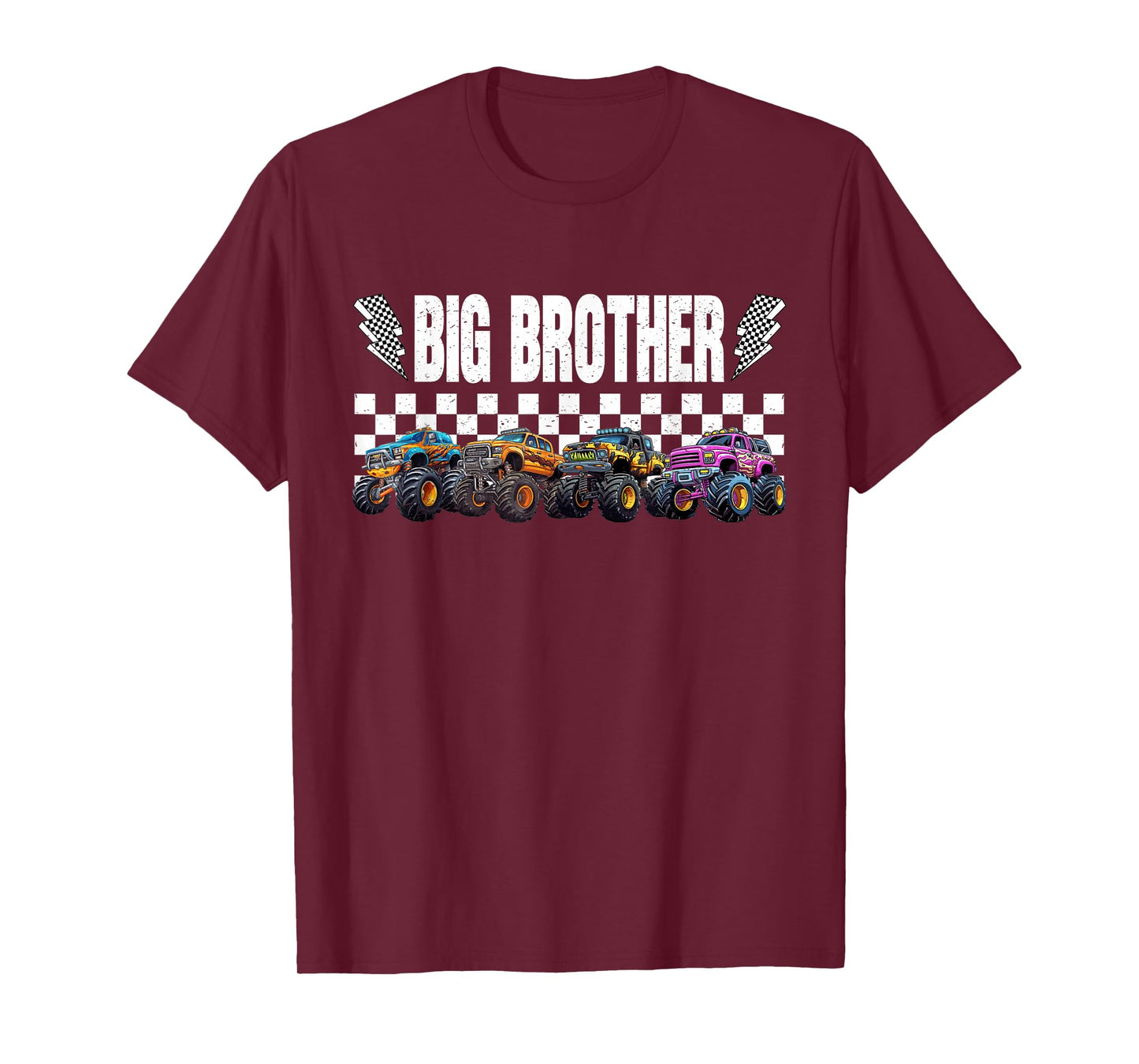 Big Brother Retro Monster Truck Family Crew Birthday T-Shirt