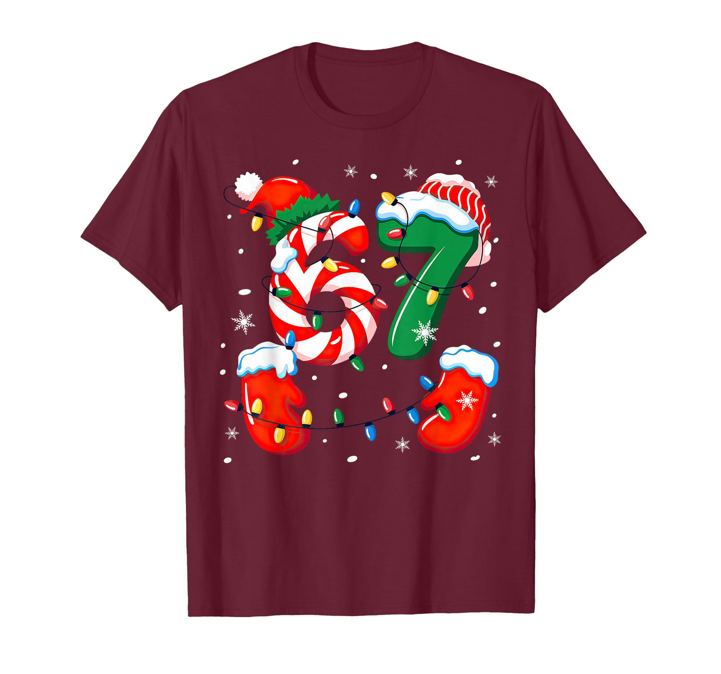 Six Seven 6 7 Meme Christmas Xmas T-Shirt