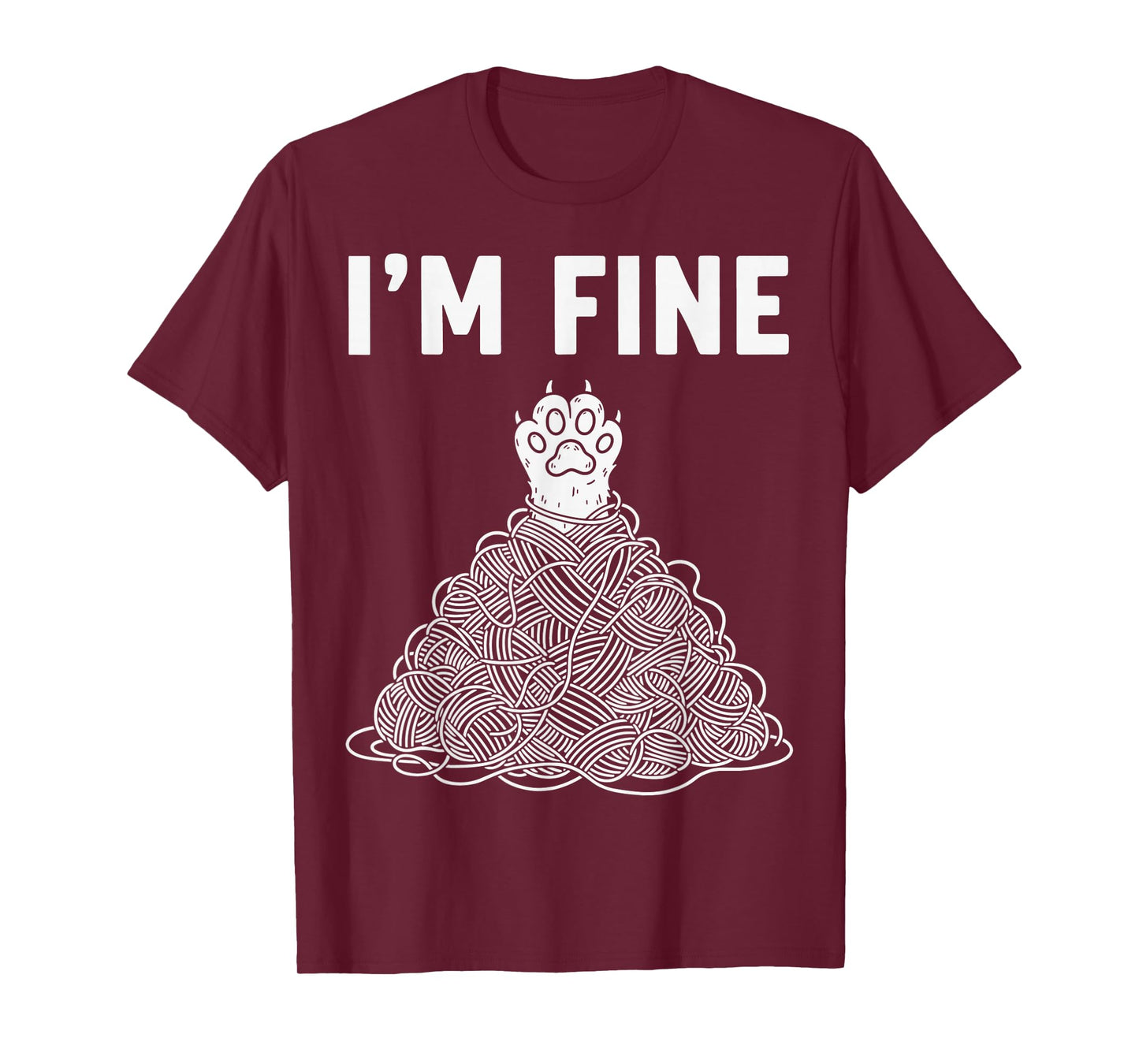 I'm Fine Funny Cat Paw Reaching Out Sarcastic Meme T-Shirt