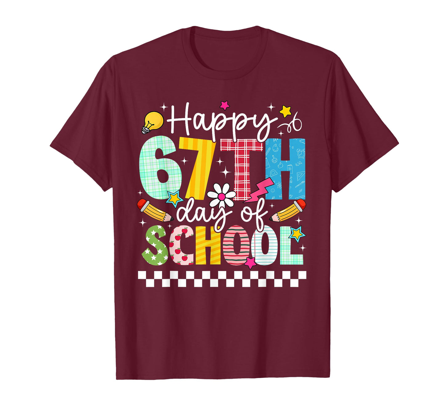 Happy 67th Day of School Funny 6 7 Meme Boy Girl Teacher T-Shirt