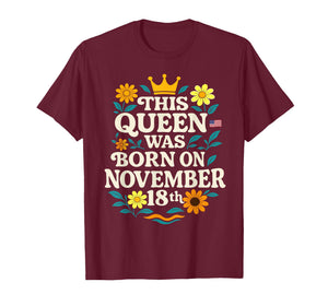 18th Birthday Flower 2007 This Queen was Born on November T-Shirt
