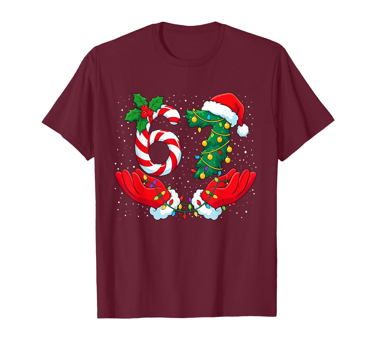 Funny Six Seven Meme Christmas 67 Xmas Men Women Kids T-Shirt