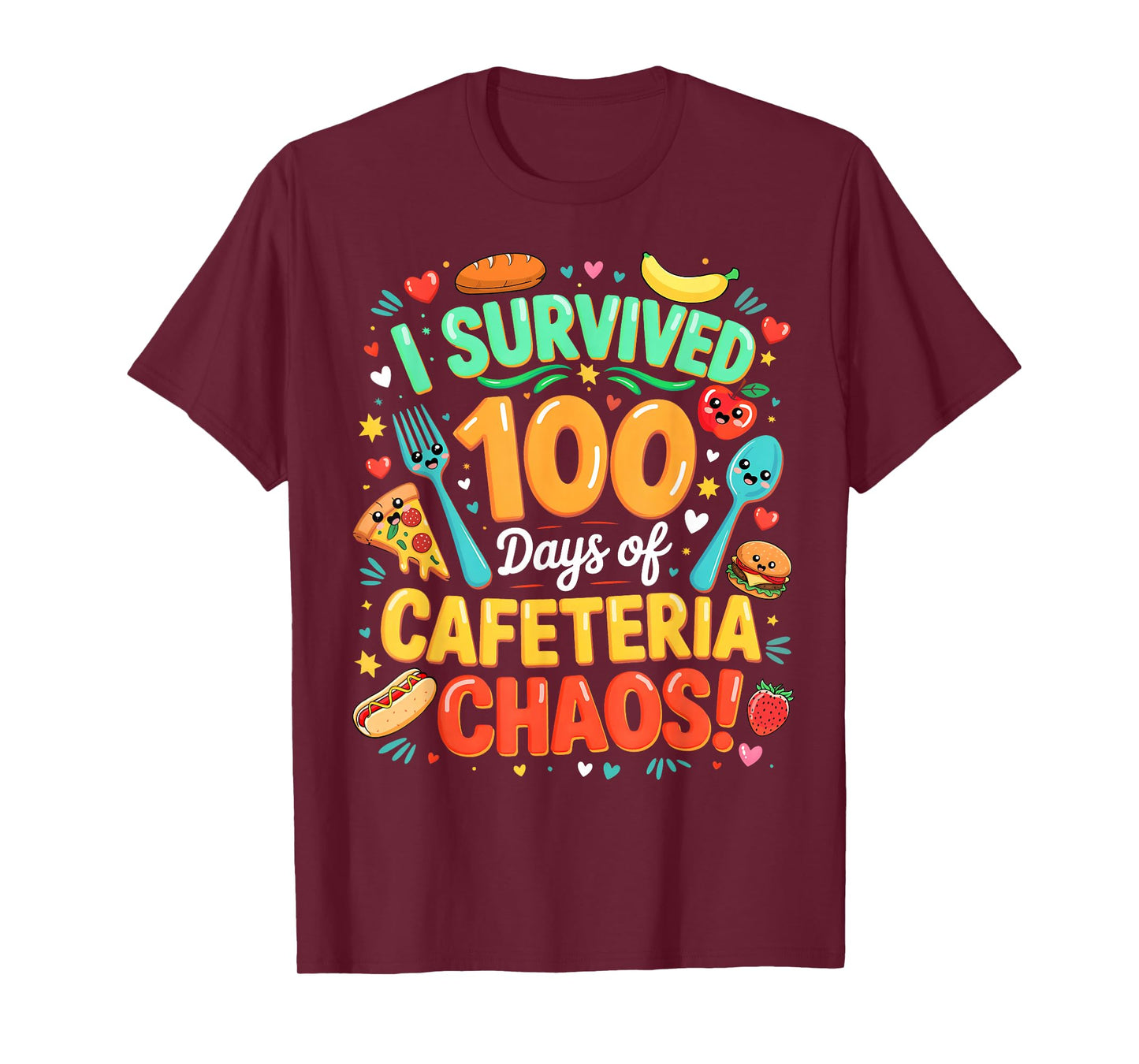 I Survived 100 Days of School Cafeteria Chaos Lunch Lady T-Shirt