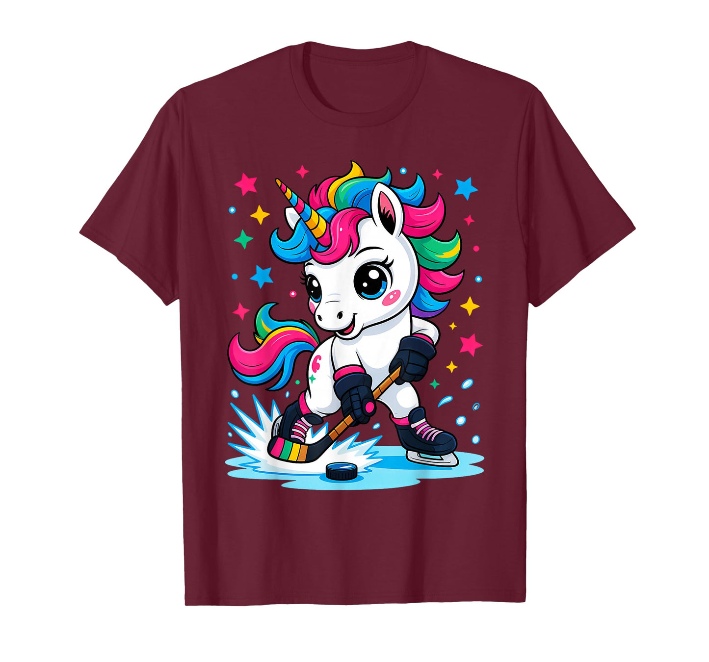 Ice Hockey Unicorn Kawaii T-Shirt