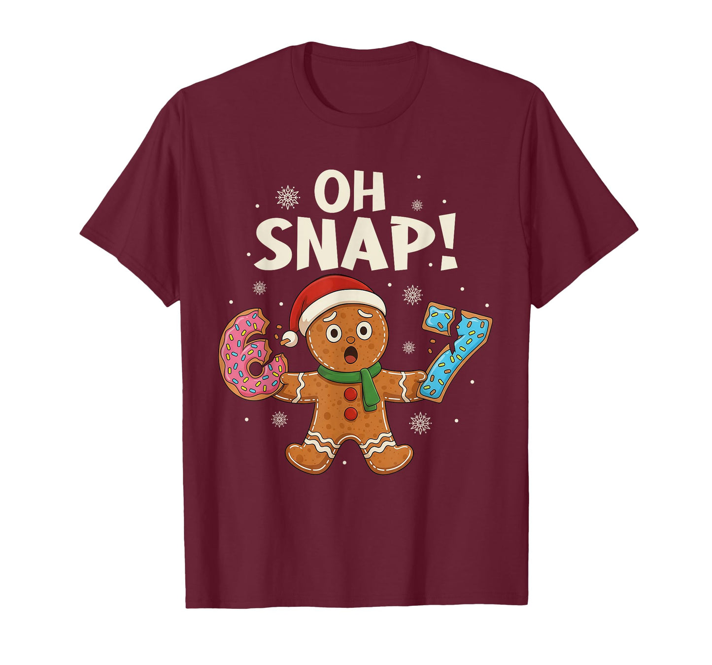 Gingerbread Six Seven 67 Bruh 6 7 Christmas Girl Boys Kids T-Shirt