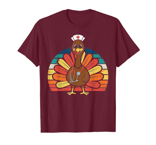 Turkey Nurse Stethoscope Thanksgiving Nurses T-Shirt