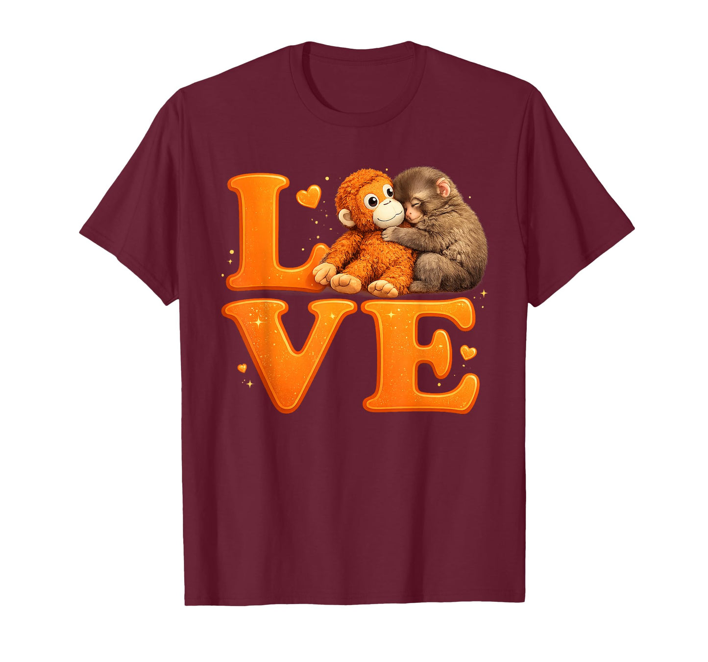 Hang in There Punch Monkey Cute Baby Macaque Plush Friend T-Shirt