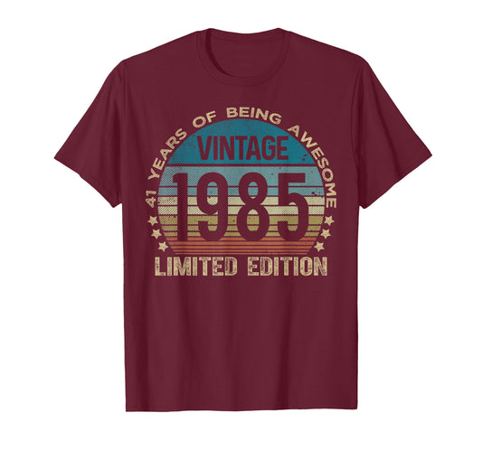 41 Year Old Gifts Vintage 1985 Limited Edition 41st Birthday T-Shirt