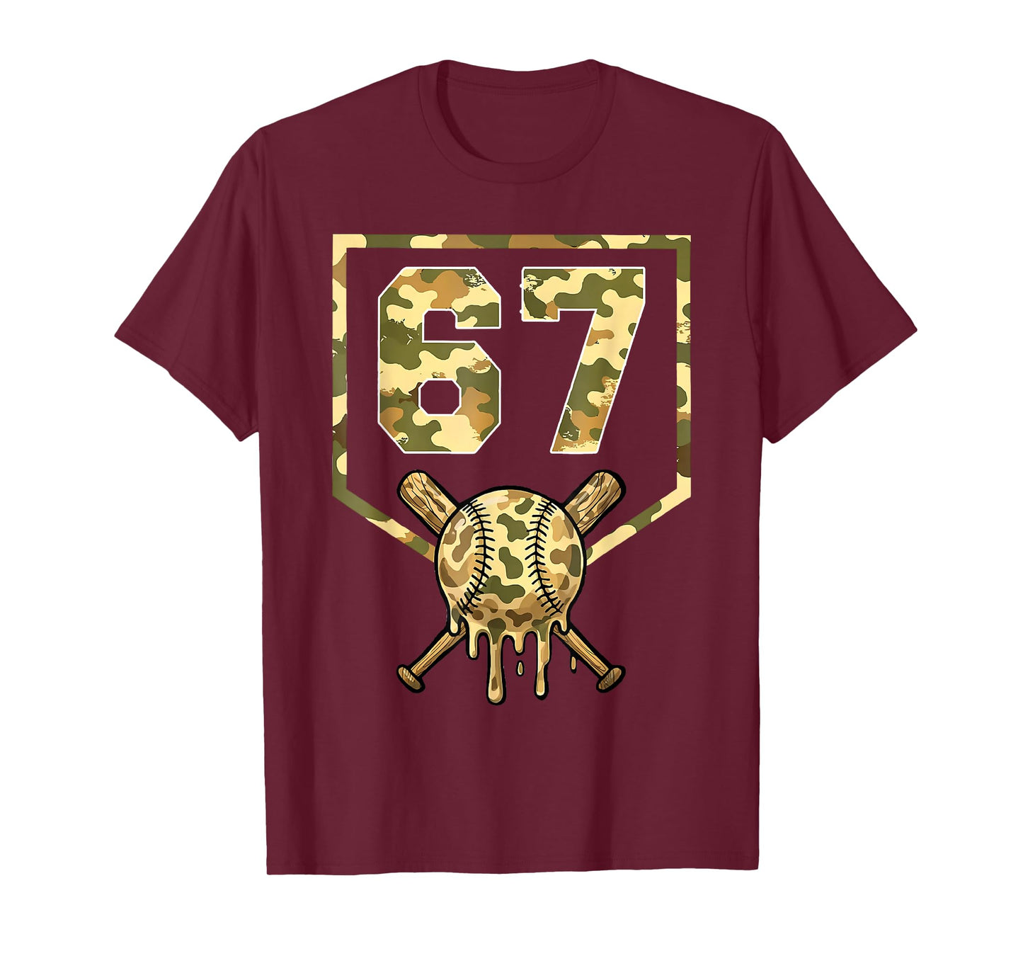 Baseball 67 Drip Boys Ice Cream Dripping Six Seven Camo Kids T-Shirt