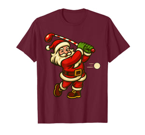 Christmas Golf Shirts for Men Boys Kids Santa Golfing Xmas T-Shirt