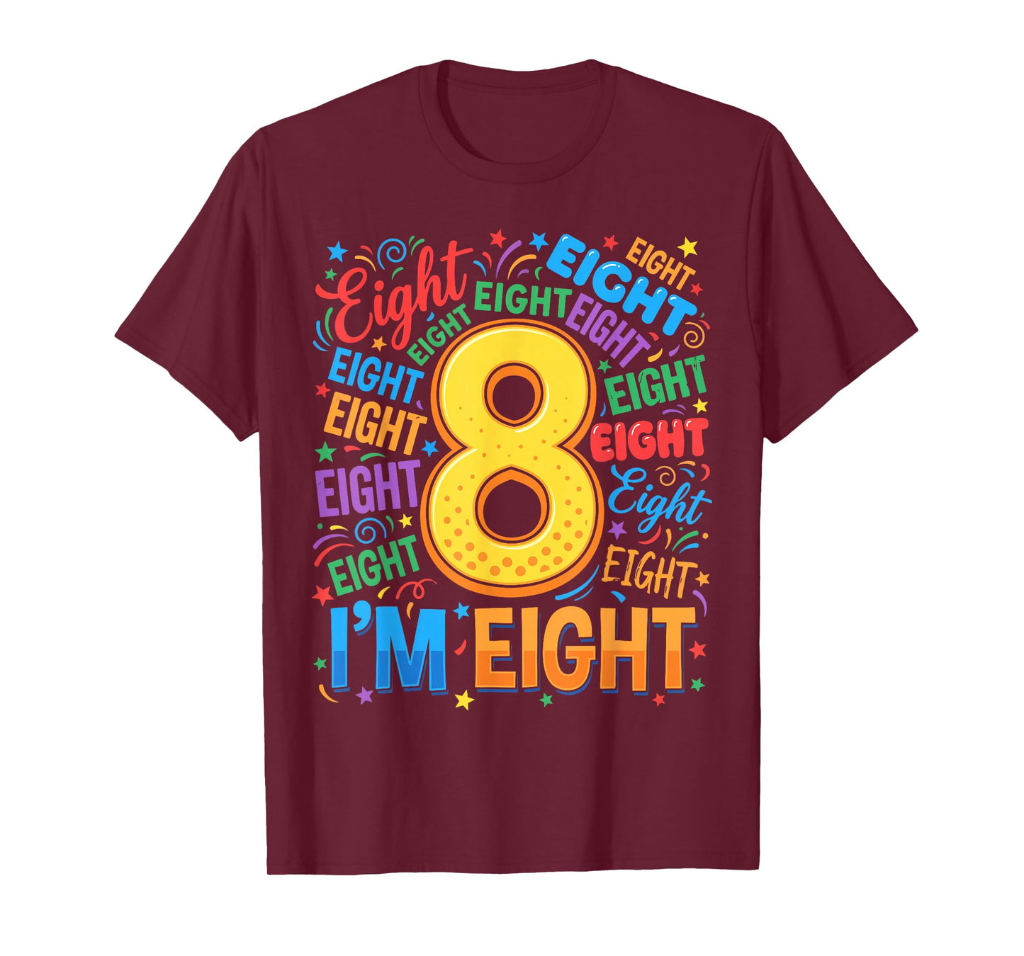 8th Birthday Shirts Boys 8yr Eight 8 Year Old Girls Kids T-Shirt