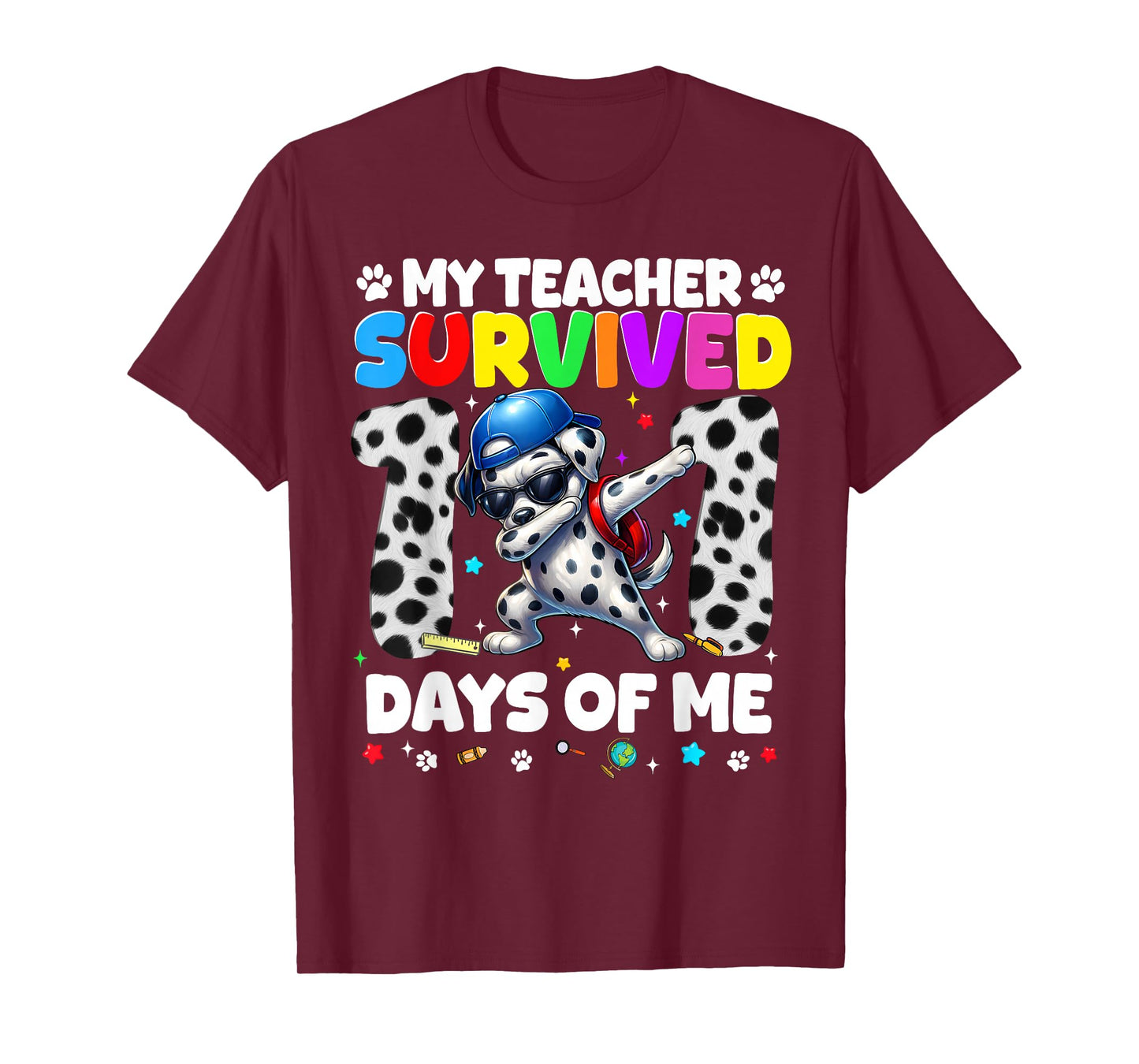 My Teacher Survived 101 Day of Me Dabbing Dog 100th Day Boy T-Shirt