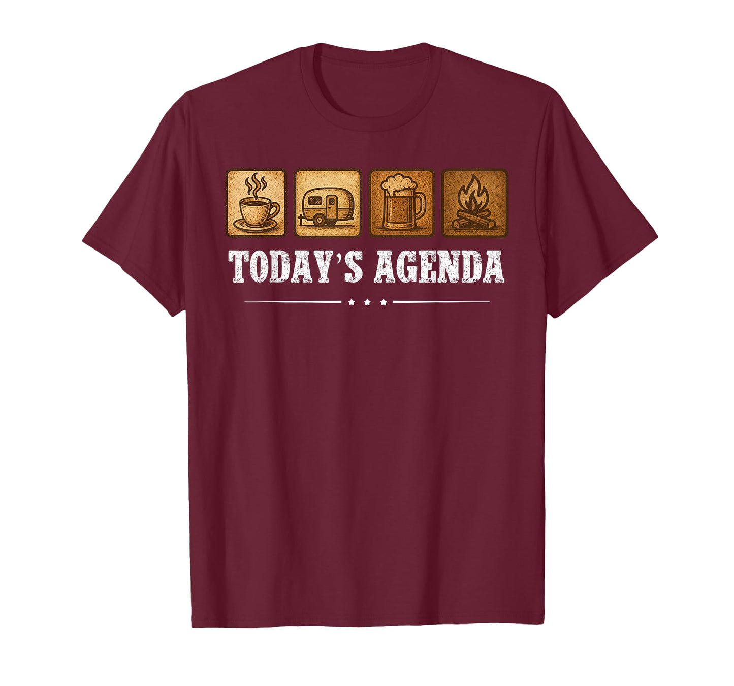 Today's Agenda Funny Hiking Camping T-Shirt