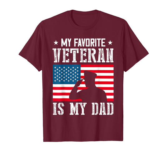 My Favorite Veteran is My Dad Father Veterans Day Thank You T-Shirt