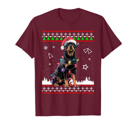 Rottweiler Christmas Ugly Sweater Funny Dog Xmas T-Shirt