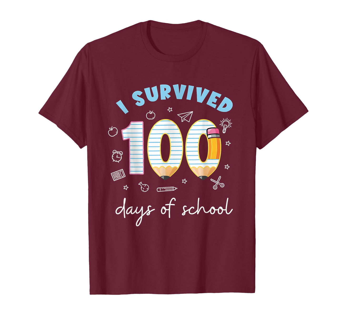 I Survived 100 Days of School Students Teachers 100th Days T-Shirt