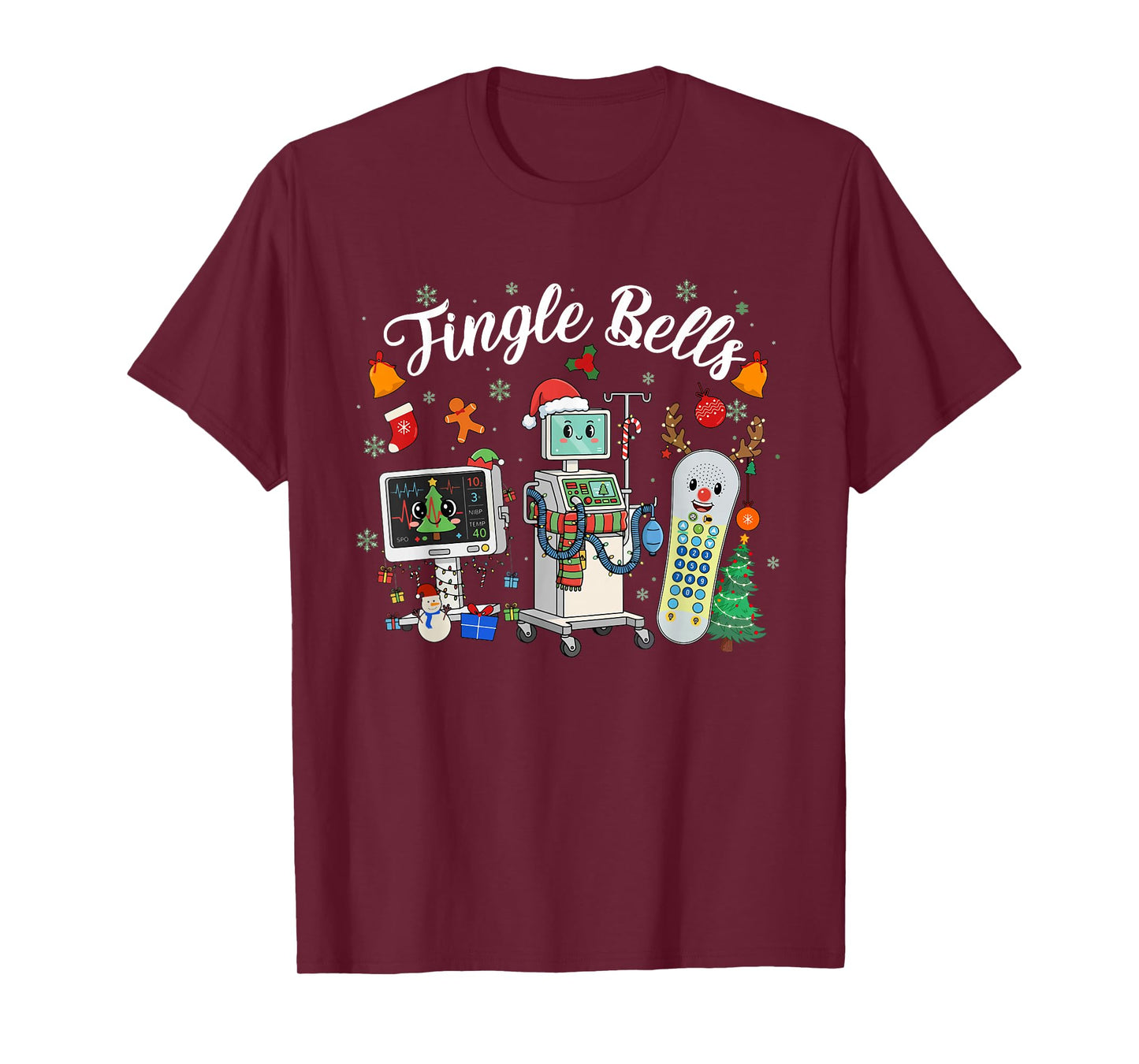 Jingle Bells ER Nurse Funny Christmas Tech Nursing T-Shirt