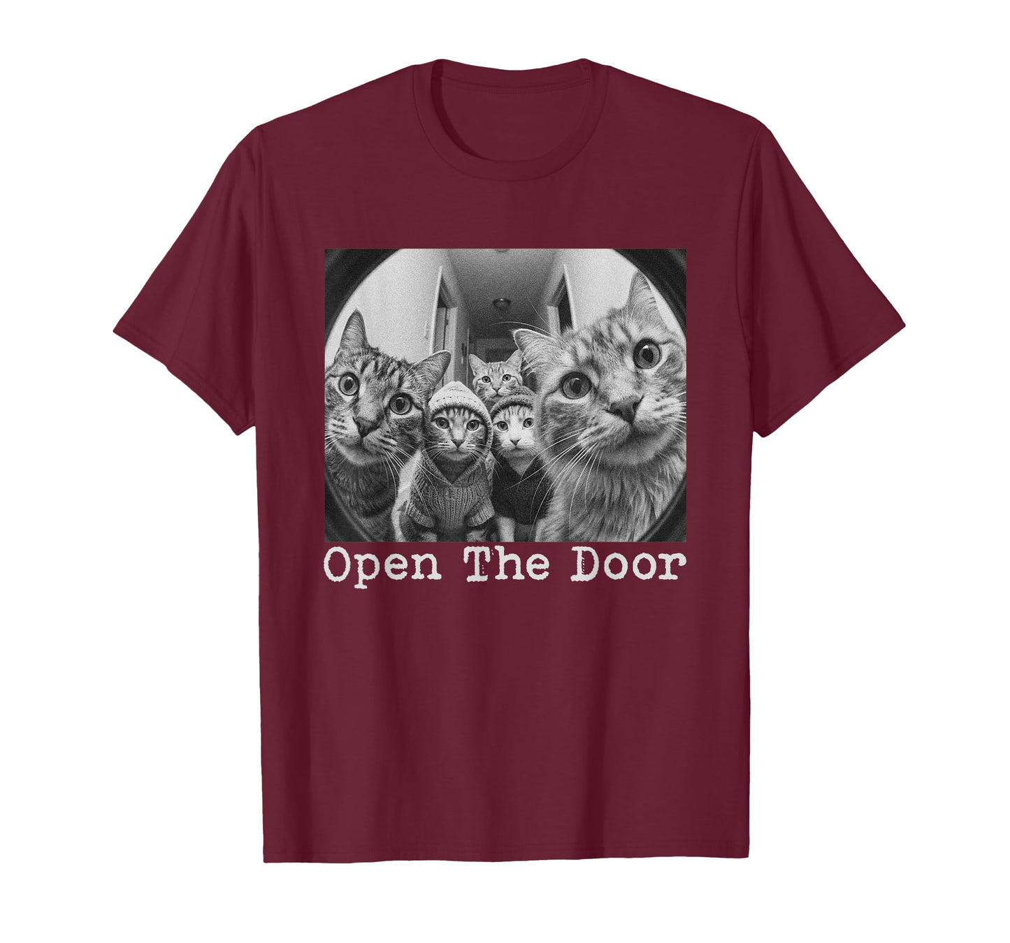 Open The Door Cat Gang Vintage Funny Cats Meme Men Women T-Shirt