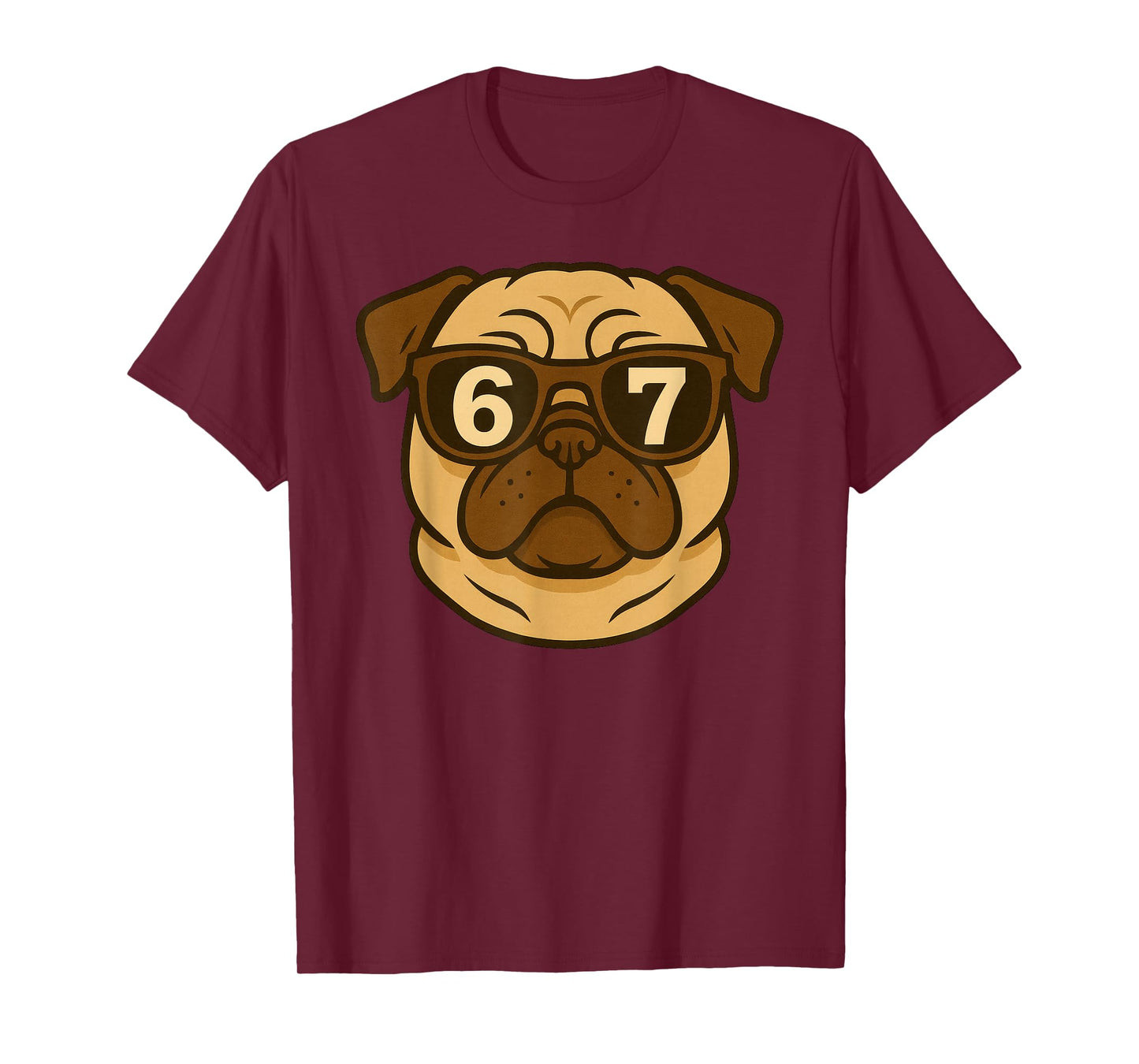 Funny Dog Pug Sunglasses 67 Six Seven Meme T-Shirt