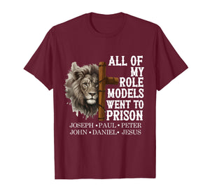 All of My Role Models Went to Prison Lion Cross Christian T-Shirt