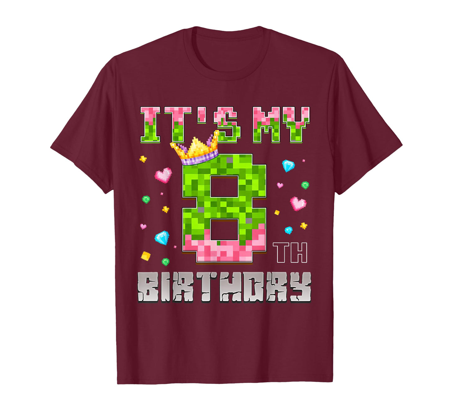 Birthday Girl Shirt It's My 8th Birthday Video Game Pixel T-Shirt