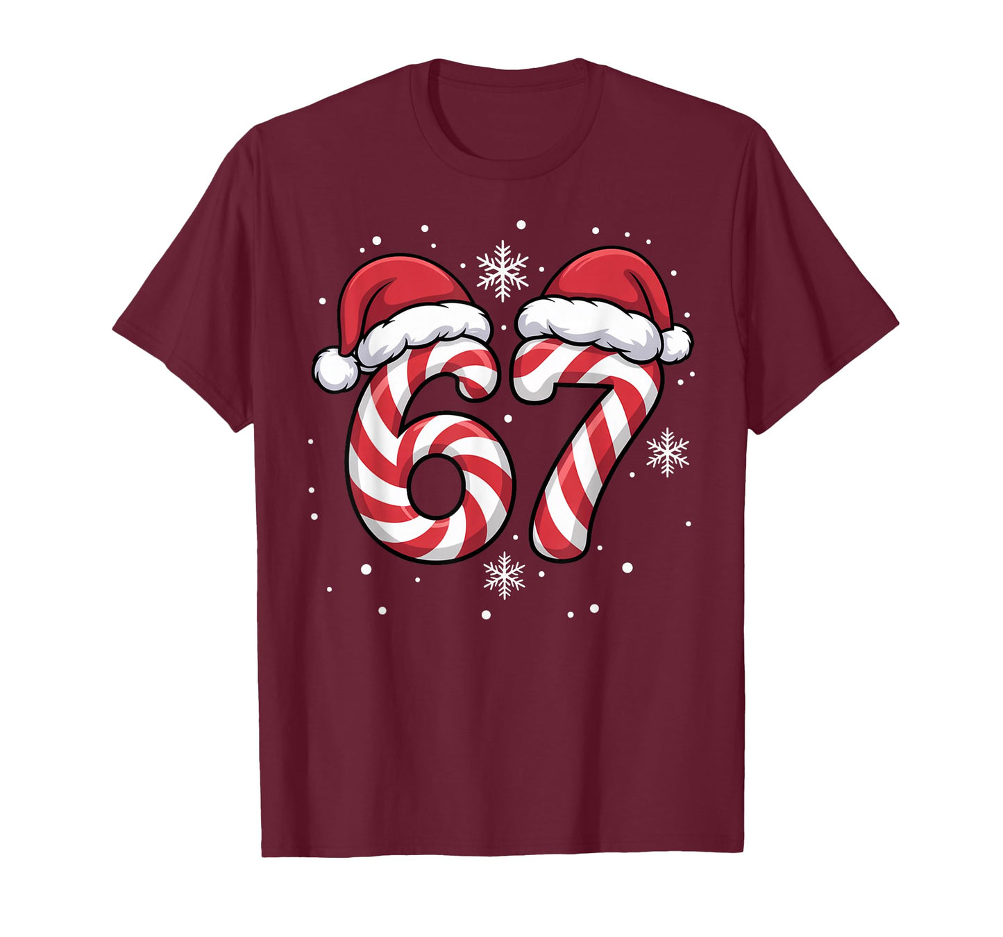 Viral 67 Candy Canes Santa Holiday Kids Humor T-Shirt