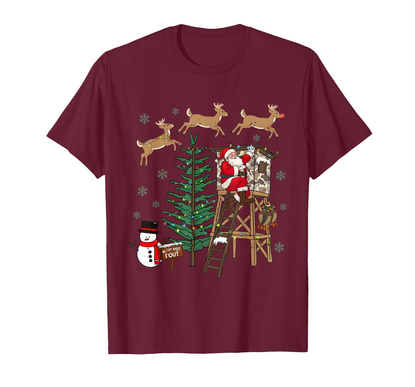 Camo Santa Hunting Christmas Merry Xmas Hunter Camouflage T-Shirt