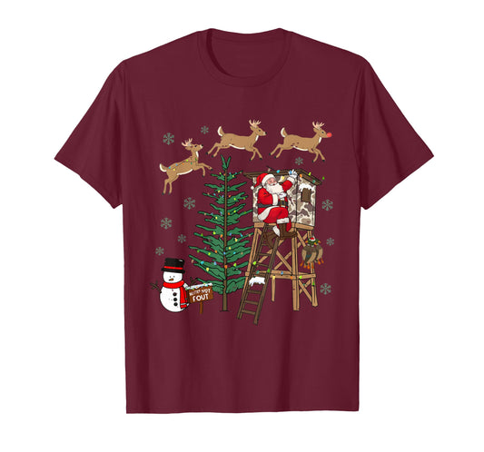 Camo Santa Hunting Christmas Merry Xmas Hunter Camouflage T-Shirt