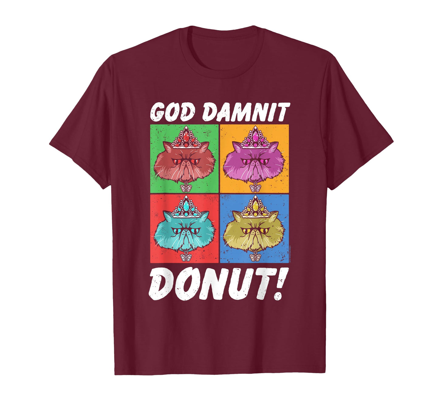 God Damnit Donut Cat Pop Art Book T-Shirt