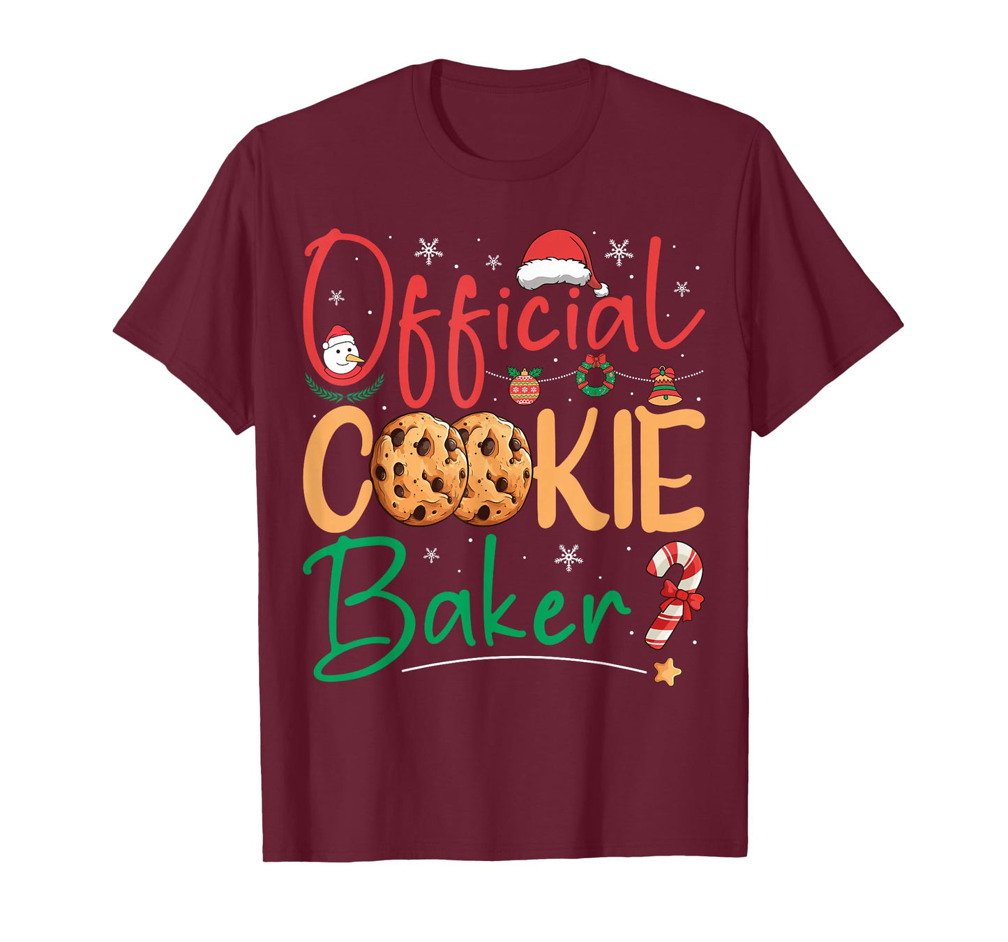 Official Cookie Baker Funny Christmas Pajamas Xmas Matching T-Shirt