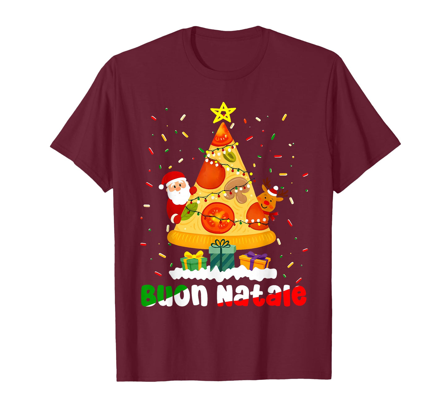 BUON Natale Italian Pizza Christmas Tree Xmas Italia Holiday T-Shirt
