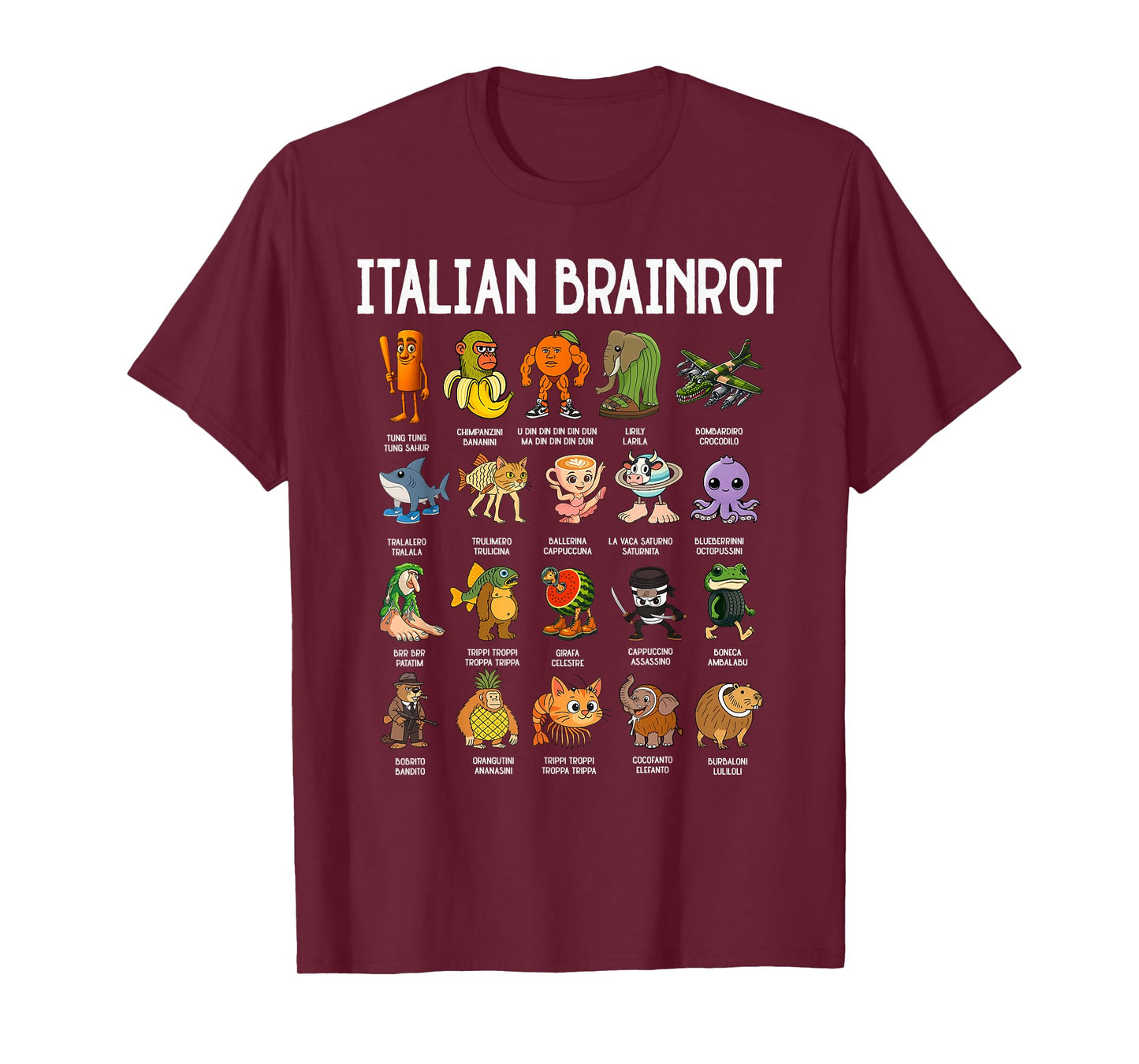 Italian Brainrot Italian Brainrot Funny Memes Men Boys T-Shirt