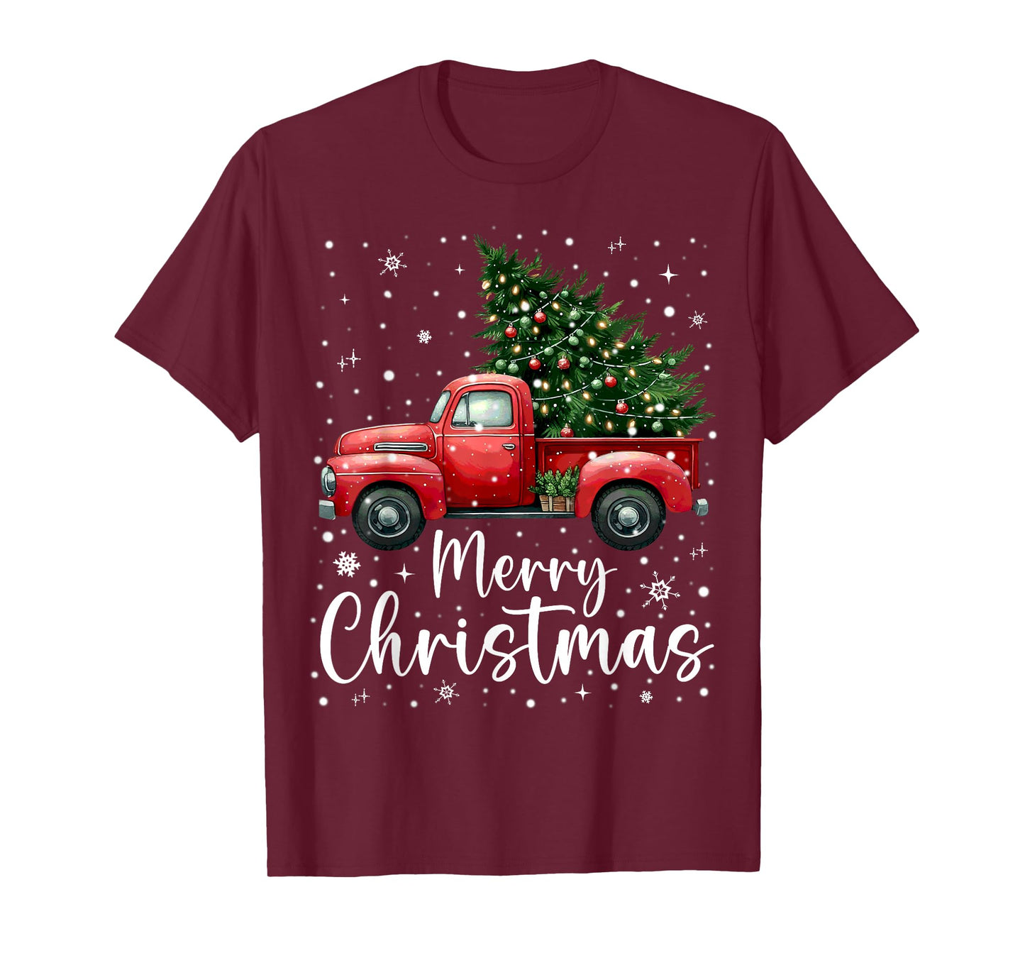 Merry Christmas Red Truck Family Matching Christmas Pajamas T-Shirt