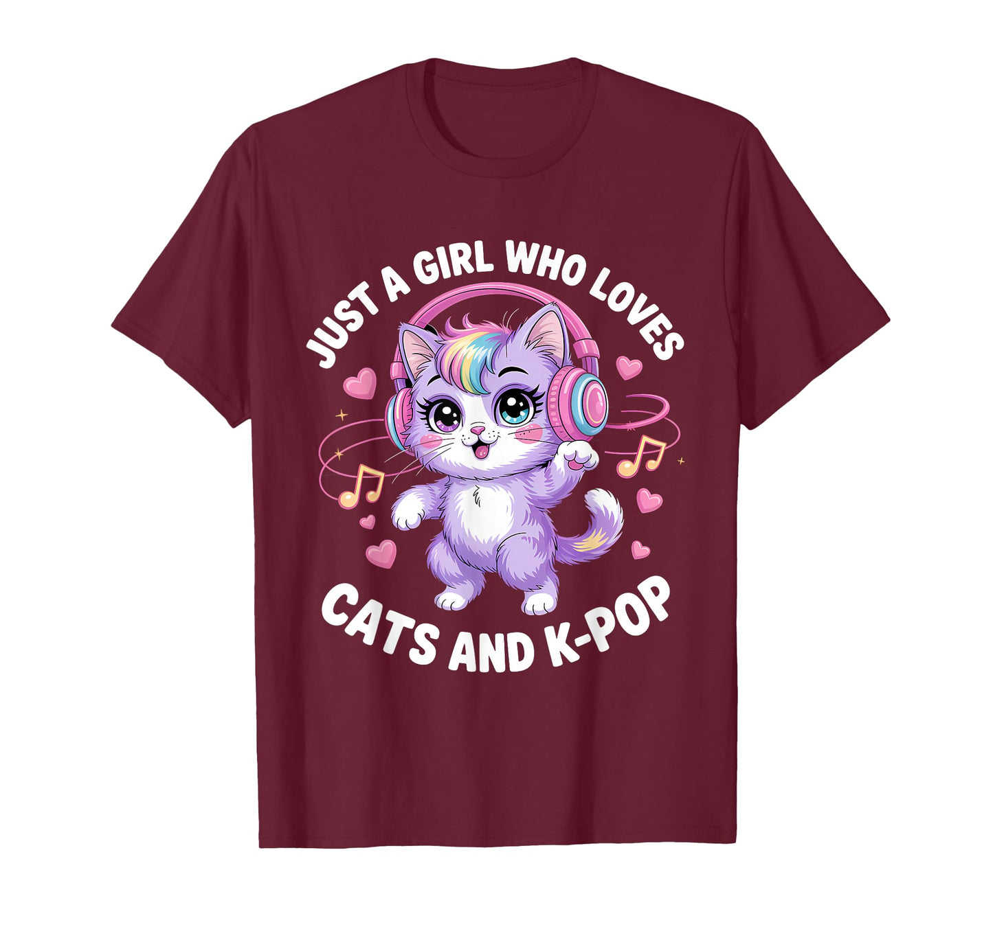 K-Pop Just A Girl Who Loves Cats and K-Pop K Pop Kawaii Kpop T-Shirt