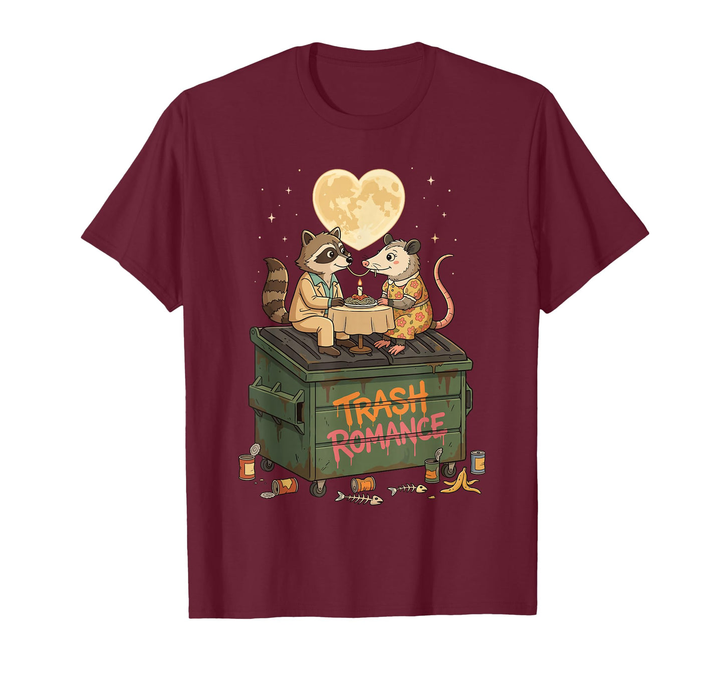 Trash Romance Raccoon Opossum Love Valentine T-Shirt