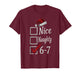 6-7 Meme Nice Naughty 67 Christmas Brain Rot Funny Graphic T-Shirt