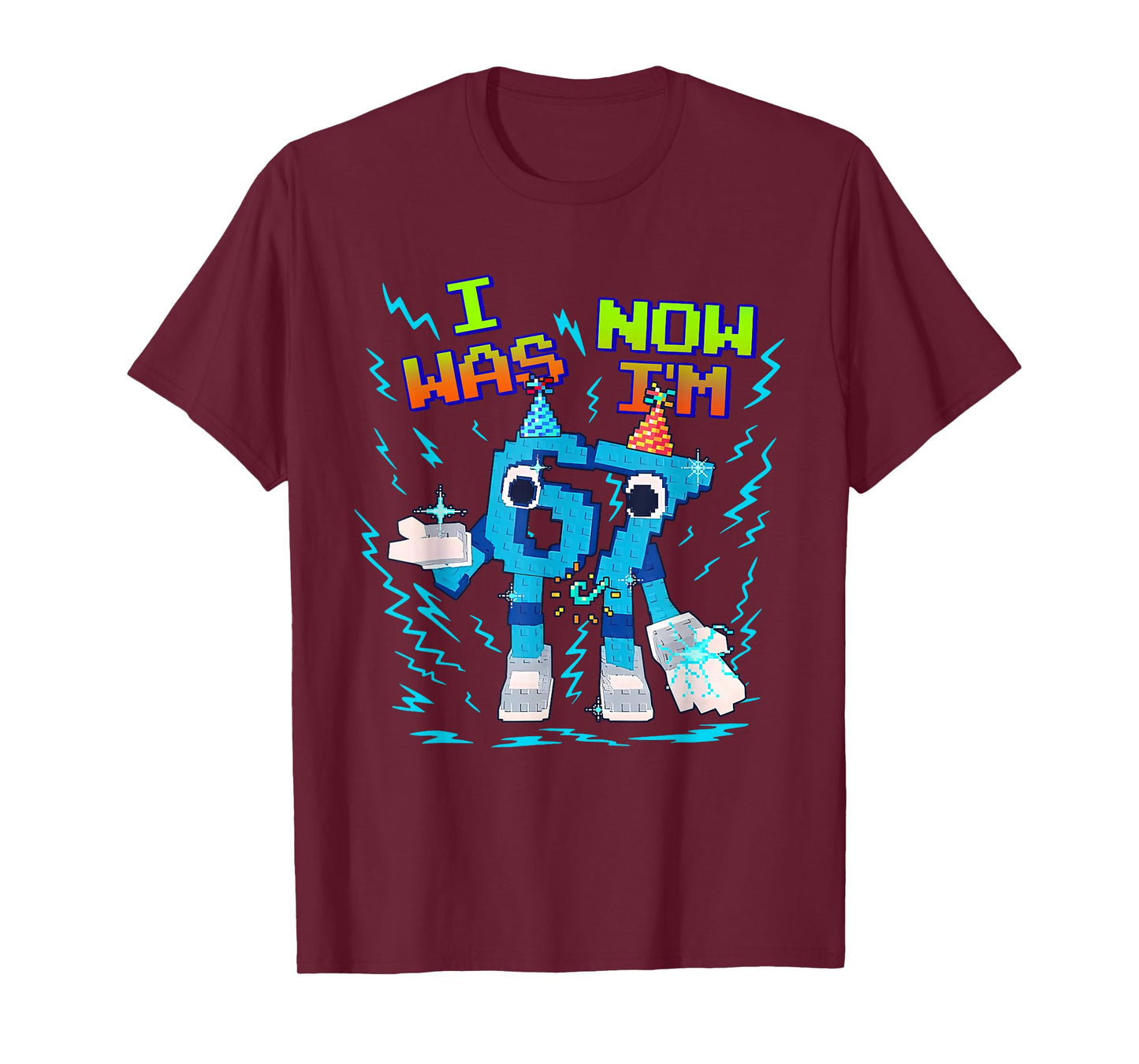 I was 6 Now I’m 7 Six Seven Funny Birthday Kids T-Shirt