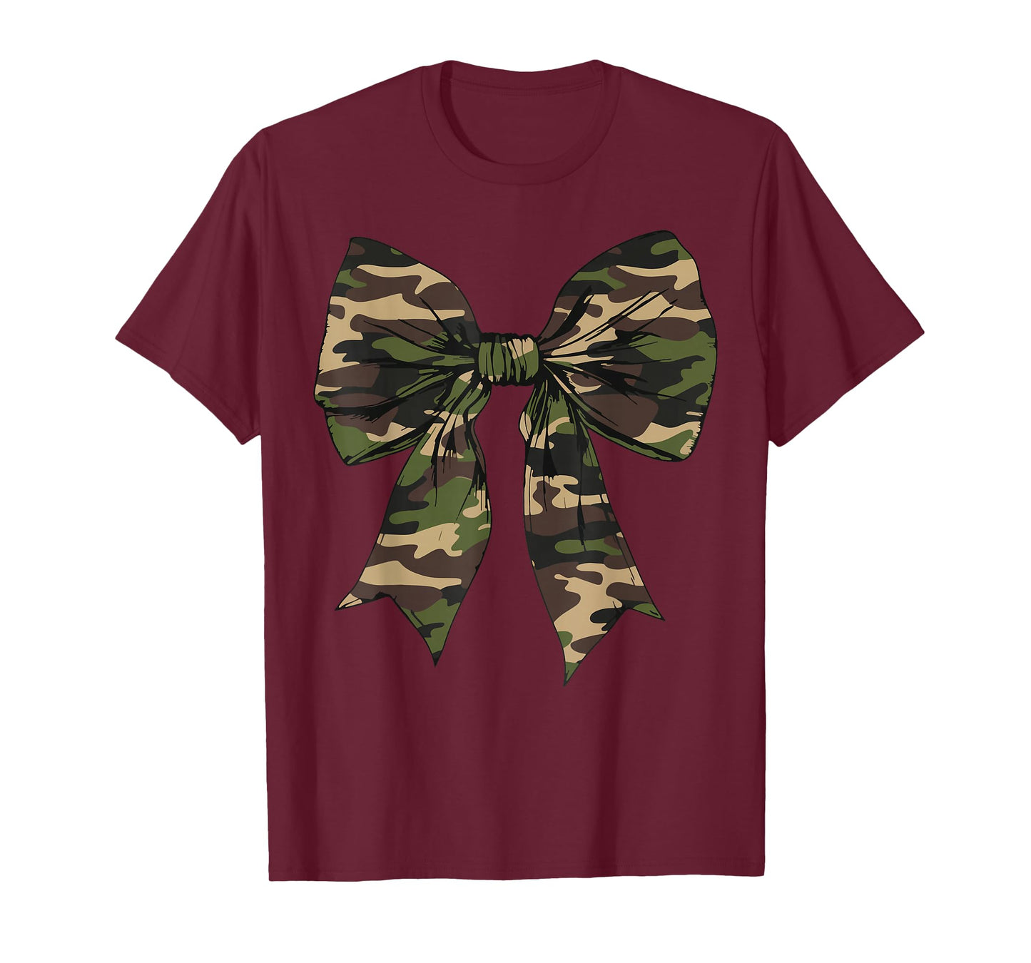 Camouflage Old Camo Bow Camo Coquette Bow Hunting Women Girl T-Shirt