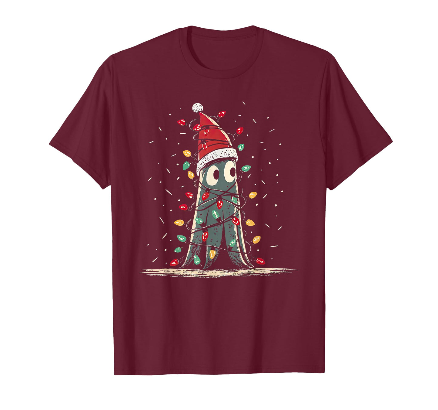 Funny Squid Christmas Graphics Animal Lights Lover T-Shirt