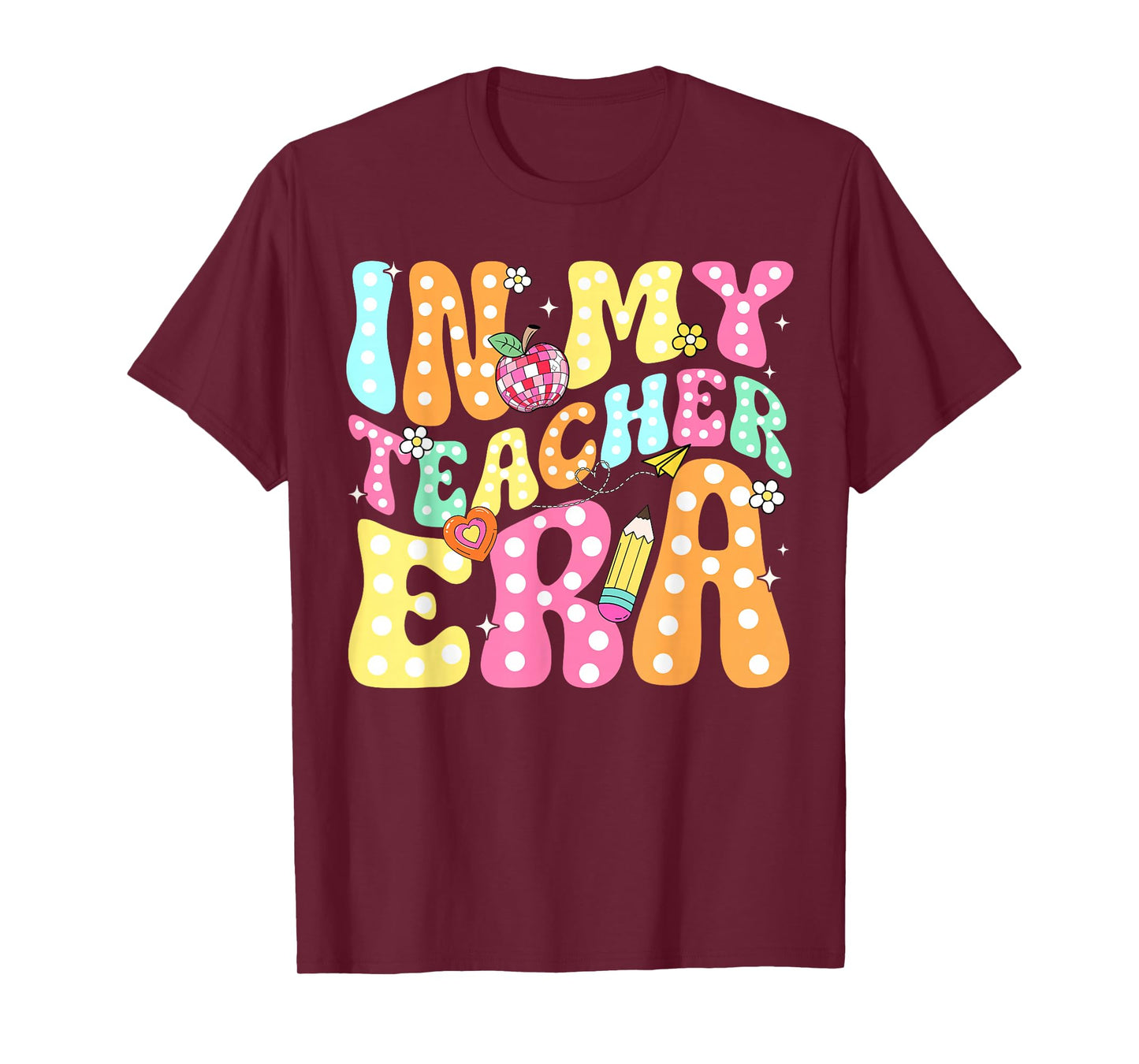 in My Teacher Era Retro 100th Day Back to School Teacher Kid T-Shirt