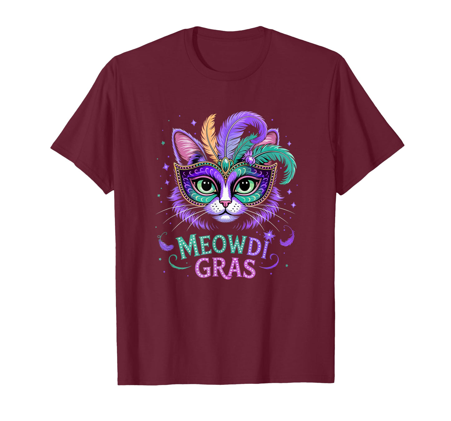 Mardi Gras Cat Matching Funny Carnival Party Mens Womens T-Shirt
