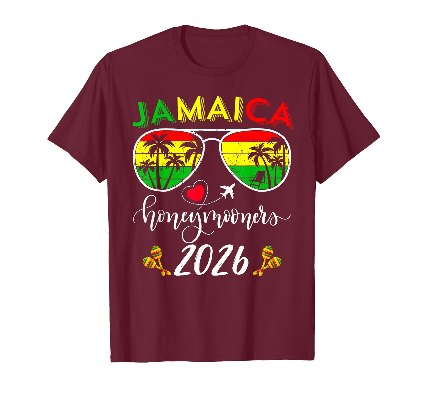Jamaica Honeymoon 2026 Couple Summer Vacation Matching Beach T-Shirt