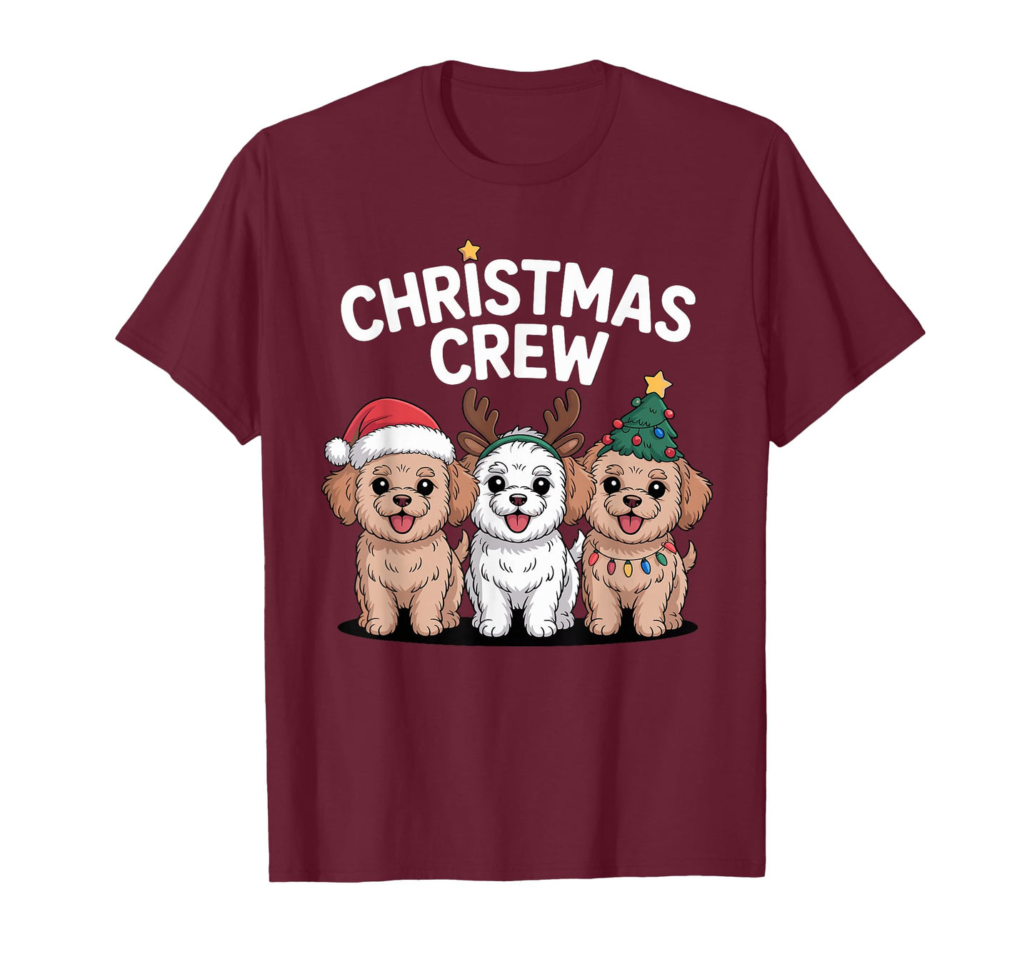 Christmas Crew Xmas Puppy Mix Dog Funny Christmas Shi-Poo T-Shirt