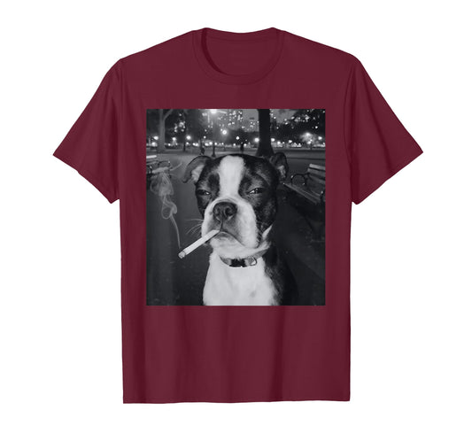 Funny Smoking Dog Meme Cigarette Gen Z Meme Dog Lover T-Shirt