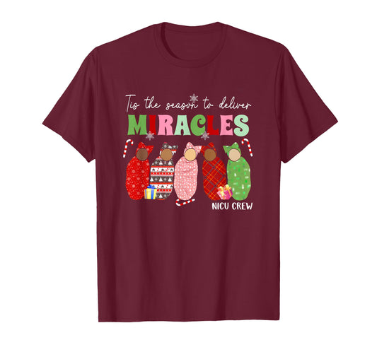 Tis The Season to Save Miracles Nicu Crew Nurse Christmas T-Shirt