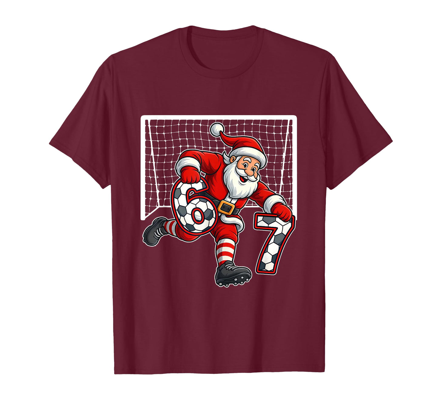 67 Soccer Santa Six Seven Meme Christmas Sport T-Shirt