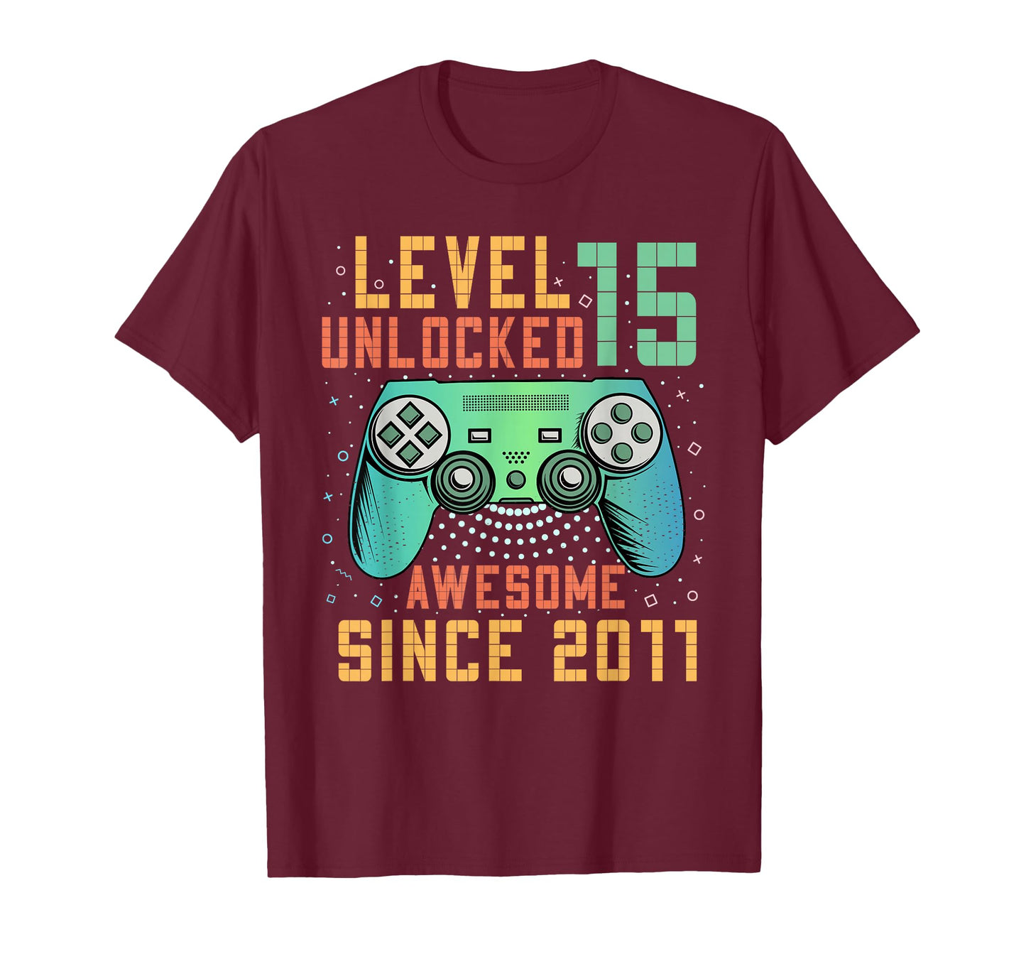 Level 15 Unlocked Awesome Since 2011 15th Birthday Boy T-Shirt