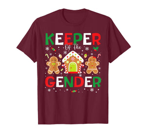 Keeper of The Gender Reveal Christmas Gingerbread Boy Girl T-Shirt